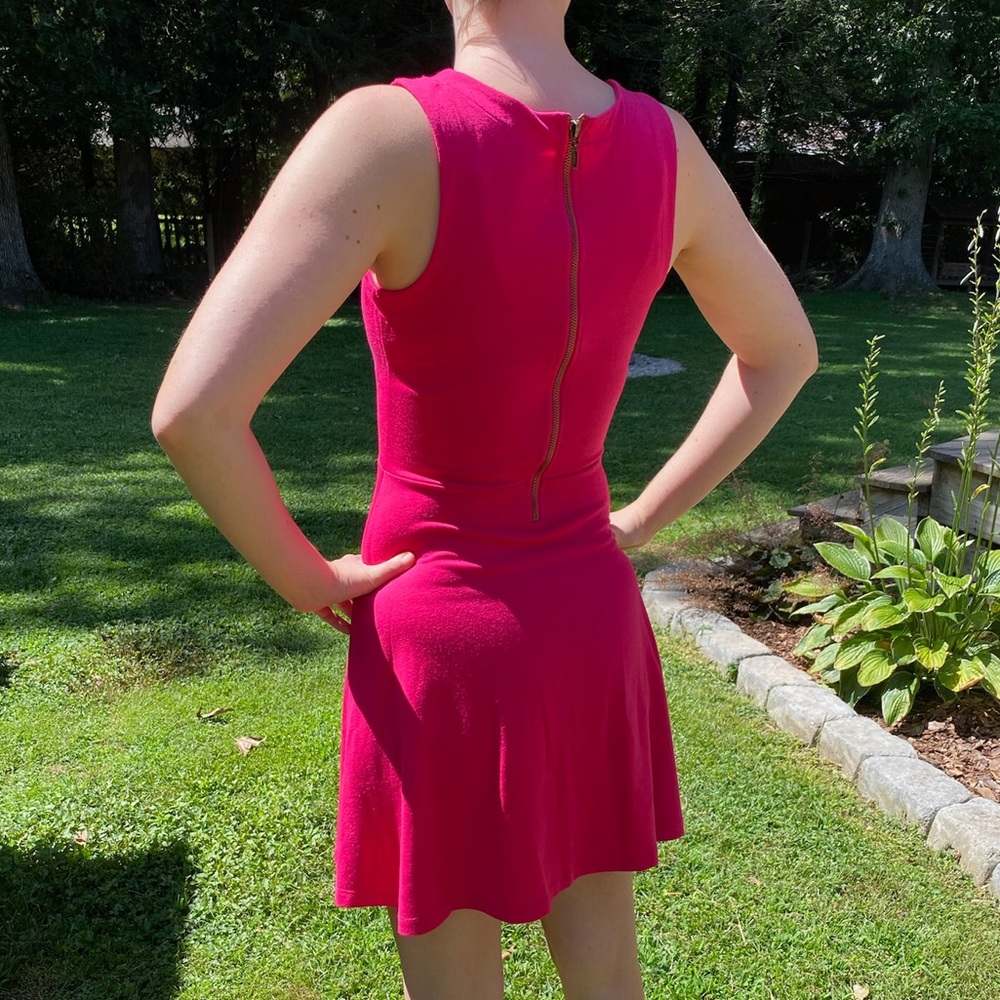 Old Navy Magenta Fit and Flare Dress XS
